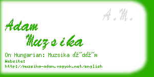 adam muzsika business card